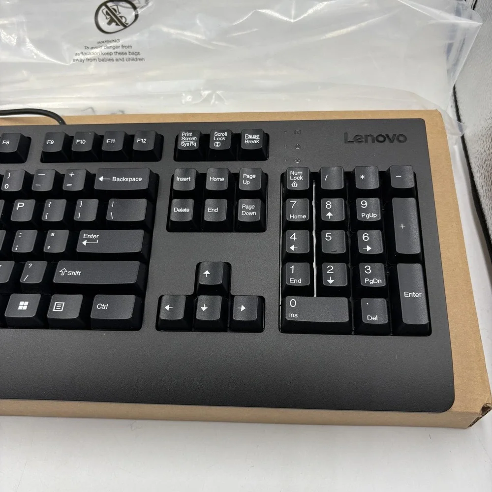 Lenovo Traditional USB Keyboard Black Wired Full Size 104-Key PC Desktop Windows